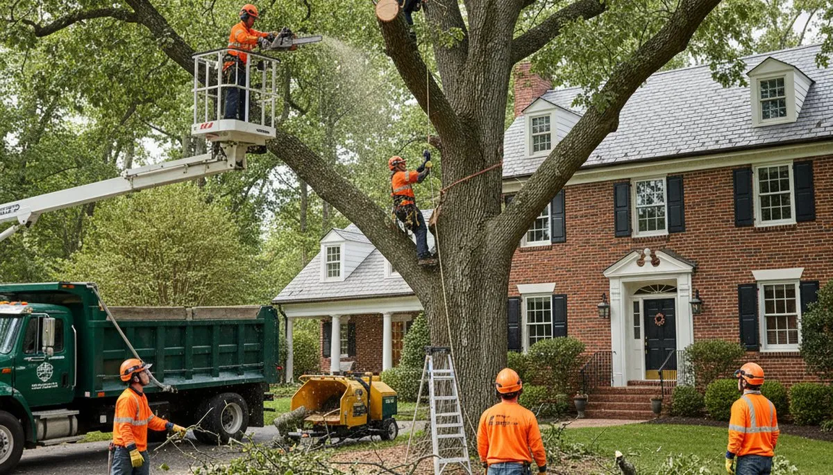 Boston MA tree service crew removing a tree for safe, professional arbor care